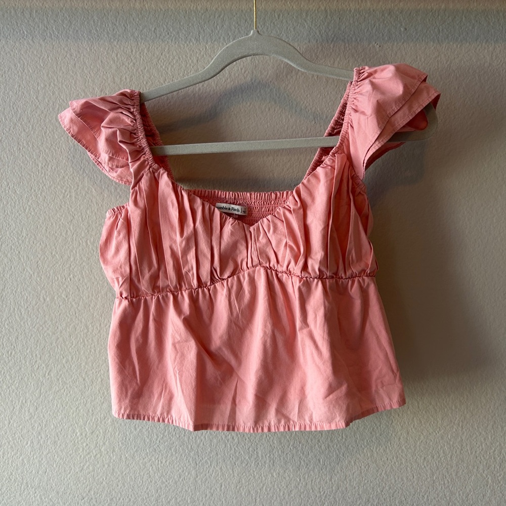 A&F Pink Ruffled Summer tank